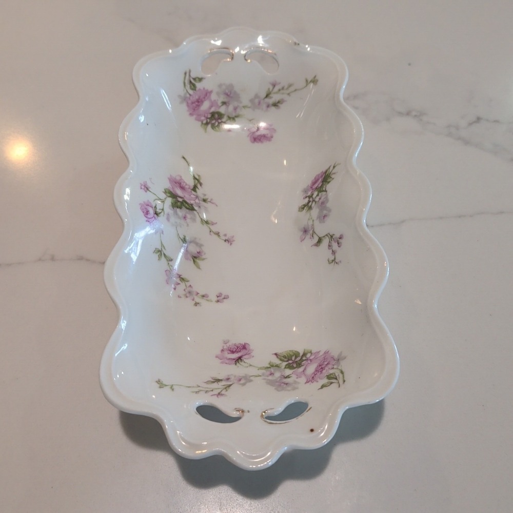 MZ Austria Porcelain - Czechoslovakia - Bridal Rose - Nut Dish